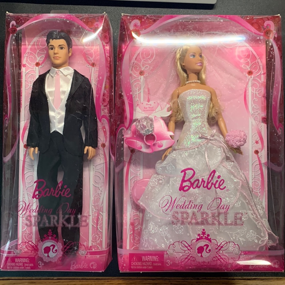 Wedding Day Sparkle Barbie and Ken Set 2008 New in Box